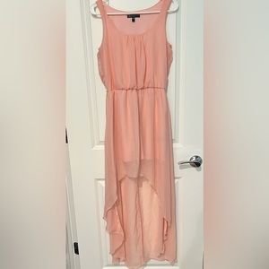 Pink Flowy sleeveless high-low dress